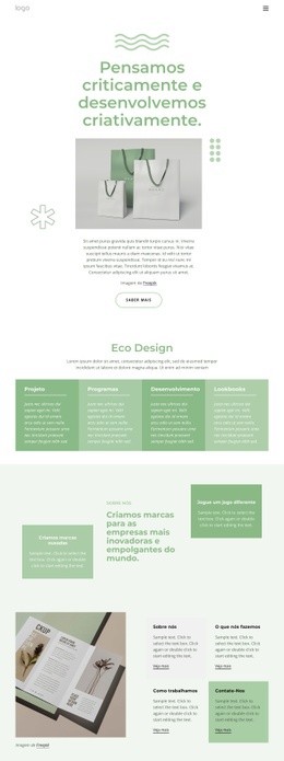 Construtor De Sites Premium Para Estúdio De Ecodesign