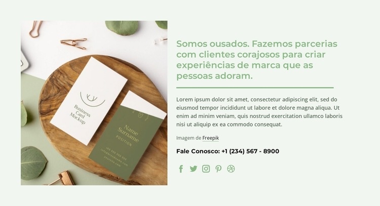 Ecodesign de sucesso Maquete do site