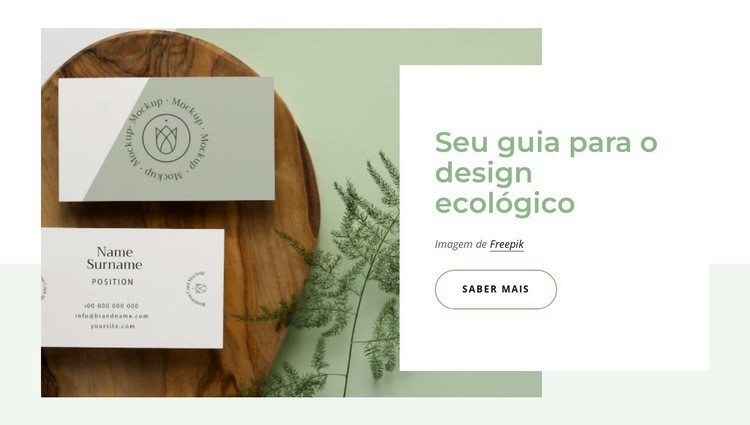 Guia para o design ecológico Maquete do site