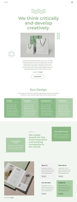 Ecodesign Studio - Personal Website Template