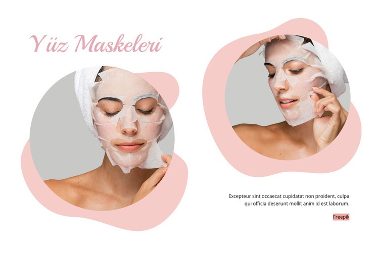 Fasial maskeler Web sitesi tasarımı