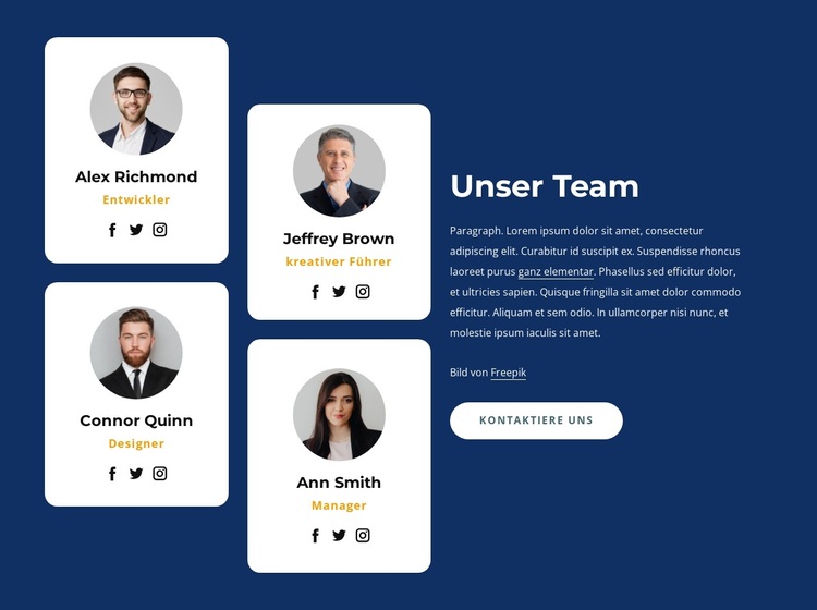 Teamblock mit Raster WordPress-Theme