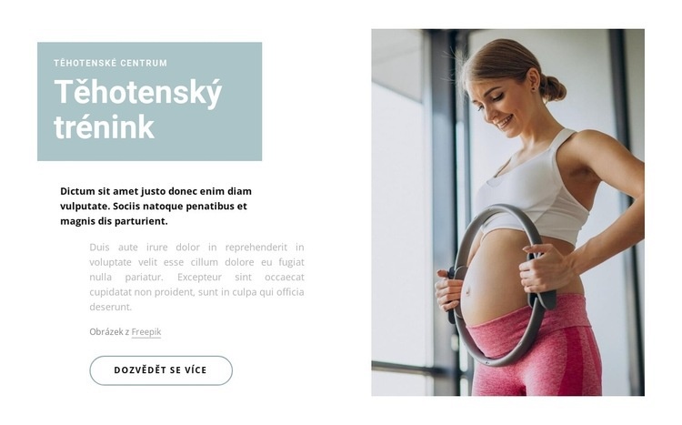 Těhotenský trénink Šablona webové stránky