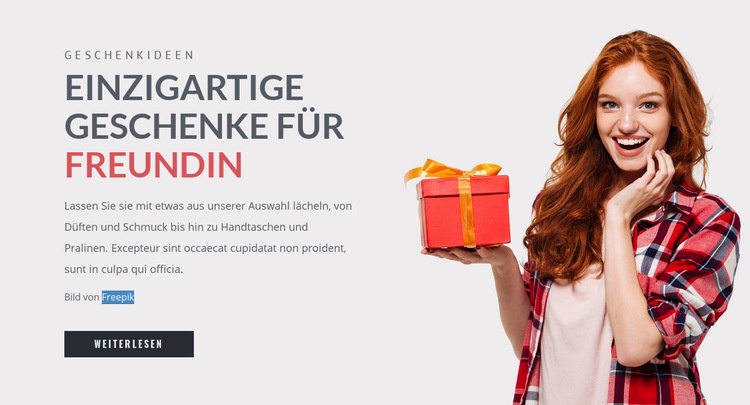 Geschenke für Freundin CSS-Vorlage