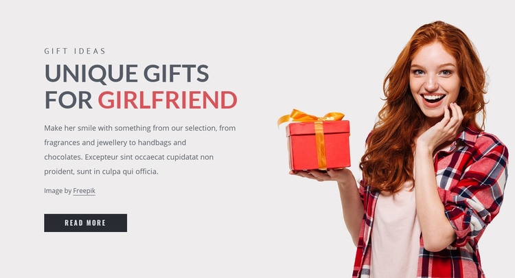 Gifts for girlfriend Homepage Design