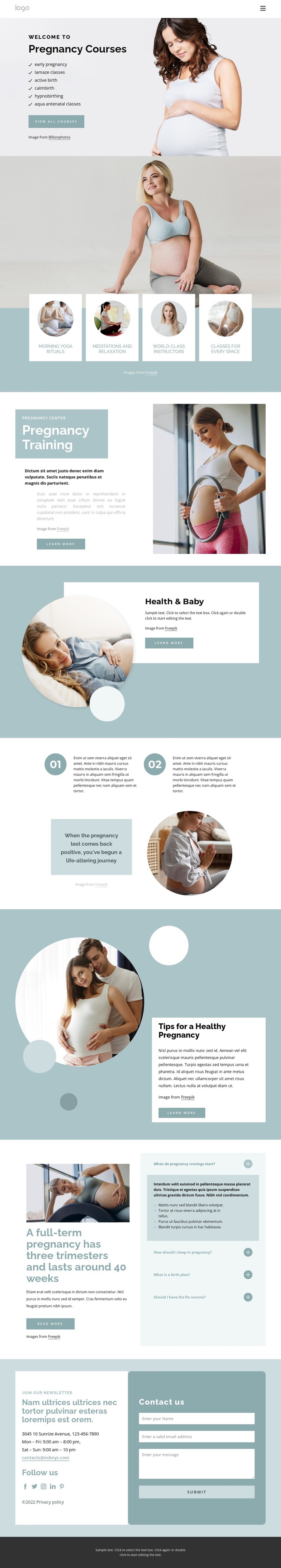 Prenatal health and nutrition HTML Template