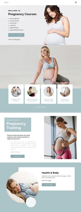 Landing Page Template For Prenatal Health And Nutrition