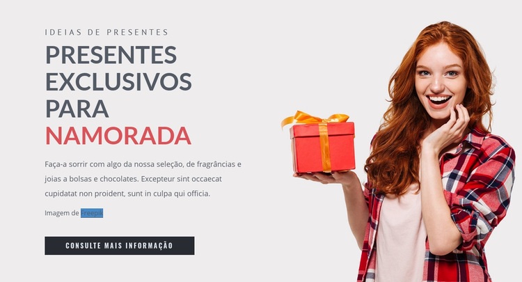 Presentes para namorada Modelo HTML5