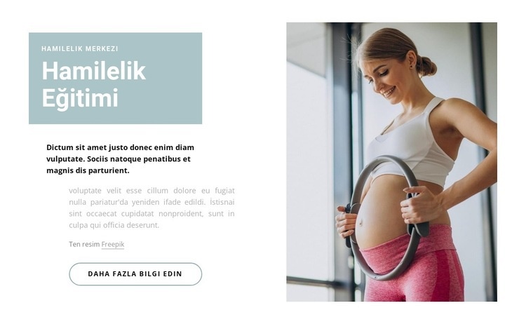 Hamilelik eğitimi Web Sitesi Mockup'ı