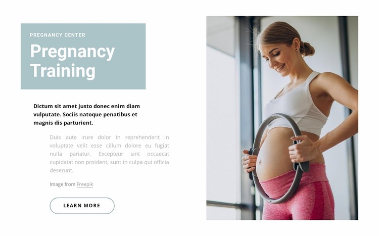 Pregnancy training Website Mockup