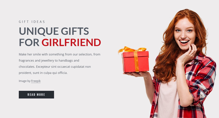 Gifts for girlfriend Landing Page
