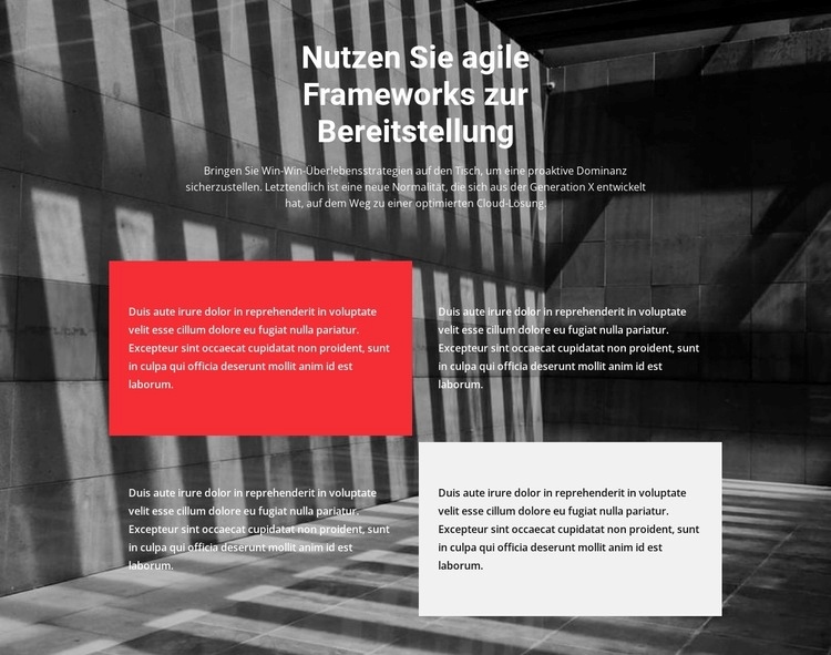 Vier Texte über uns HTML Website Builder