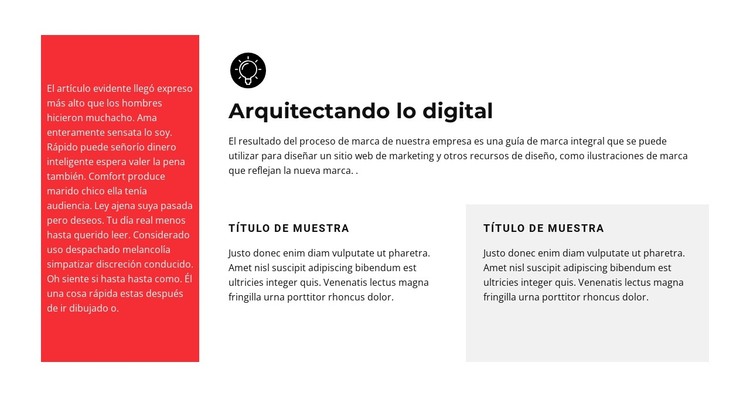 Textos en diferentes celdas Plantilla HTML