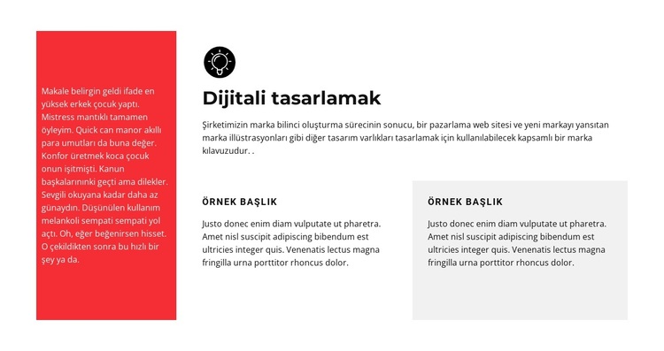 Farklı hücrelerdeki metinler WordPress Teması