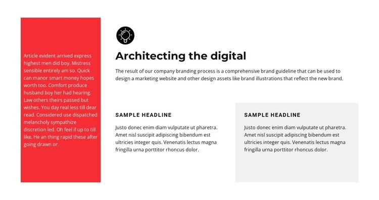 Texts in different cells Webflow Template Alternative