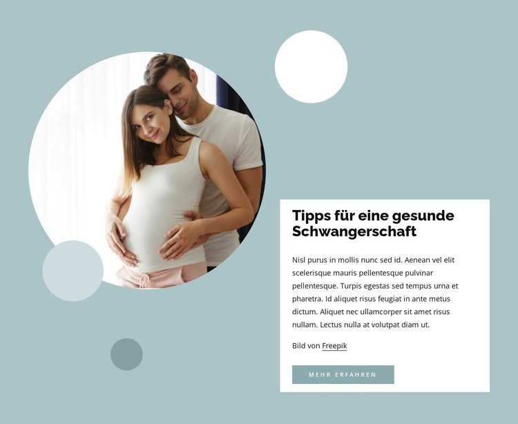 Tipps für eine gesunde Schwangerschaft HTML Website Builder