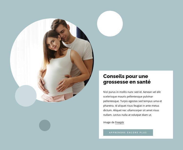 Conseils pour une grossesse en santé Créateur de site Web HTML