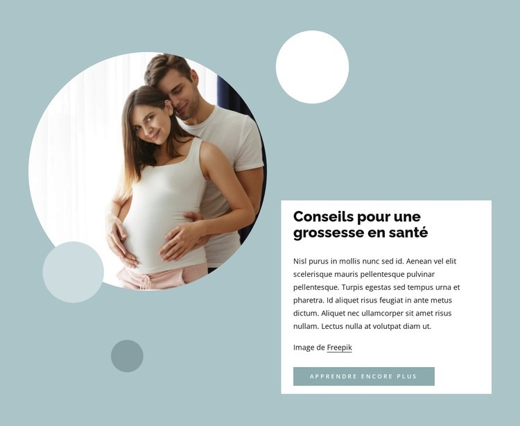 Conseils pour une grossesse en santé Modèle HTML5