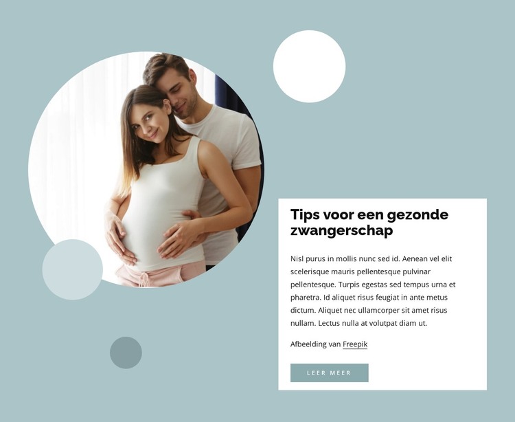 Tips voor een gezonde zwangerschap HTML-sjabloon