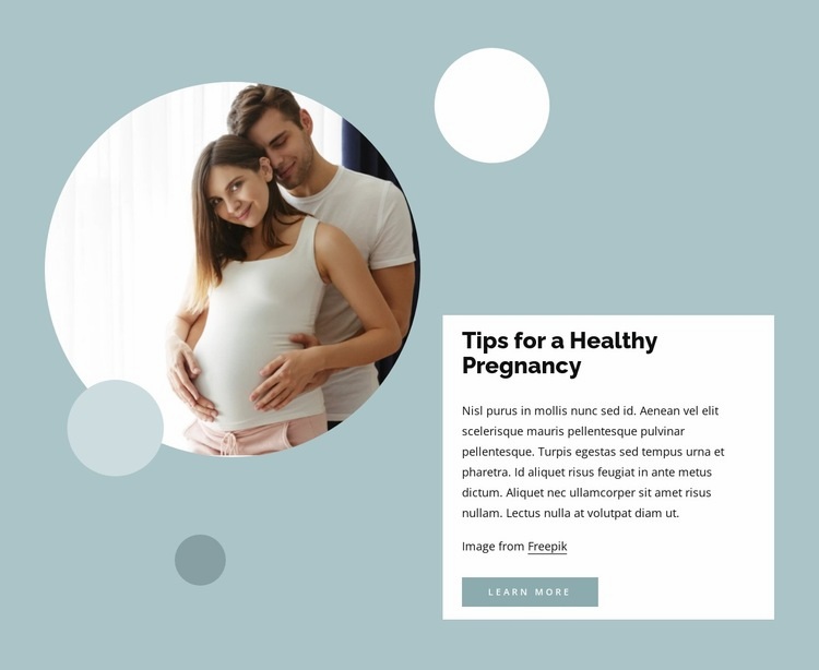 Tips for healthy pregnancy Web Page Design