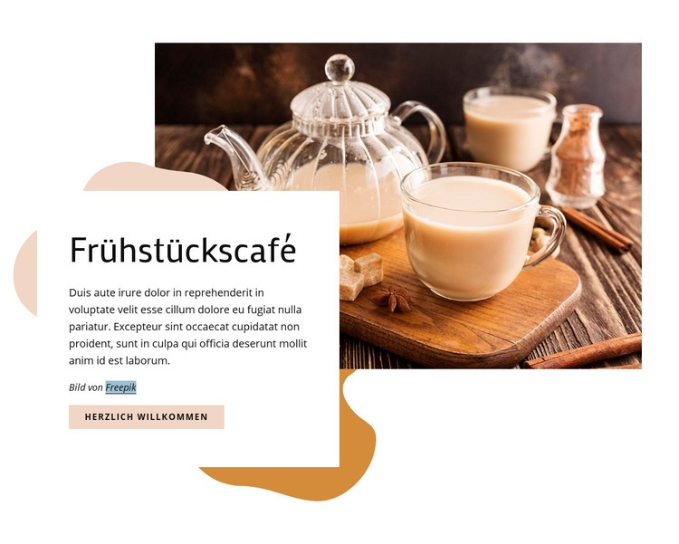 Frühstückscafé Eine Seitenvorlage