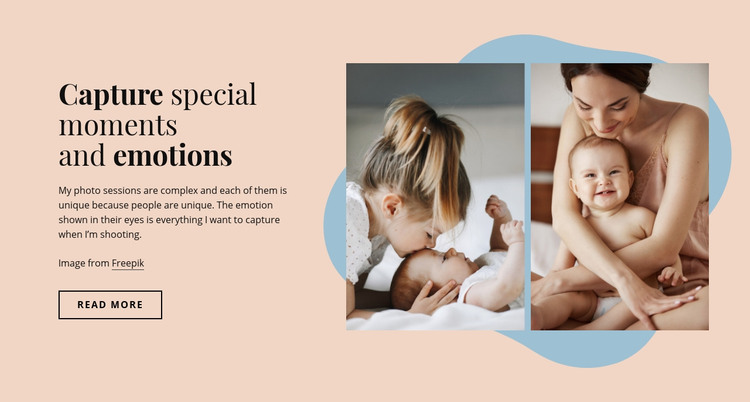 Capture special moments Homepage Design
