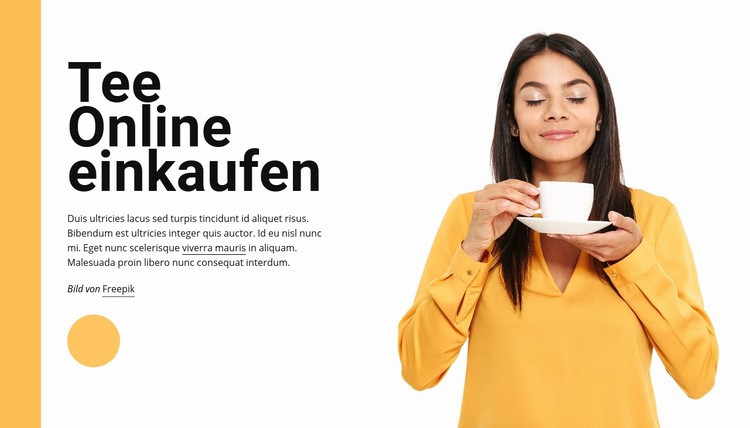 Teeladen online Landing Page