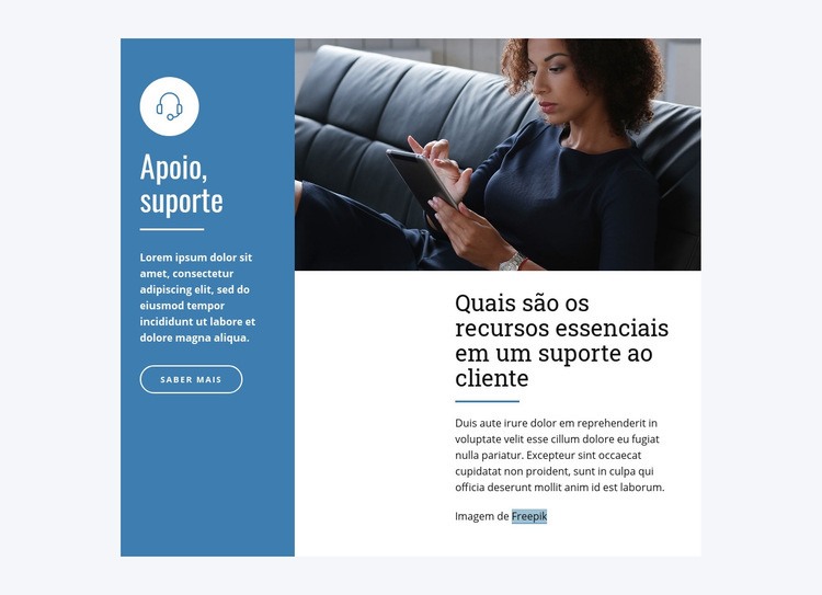 Suporte para chat ao vivo Modelos de construtor de sites