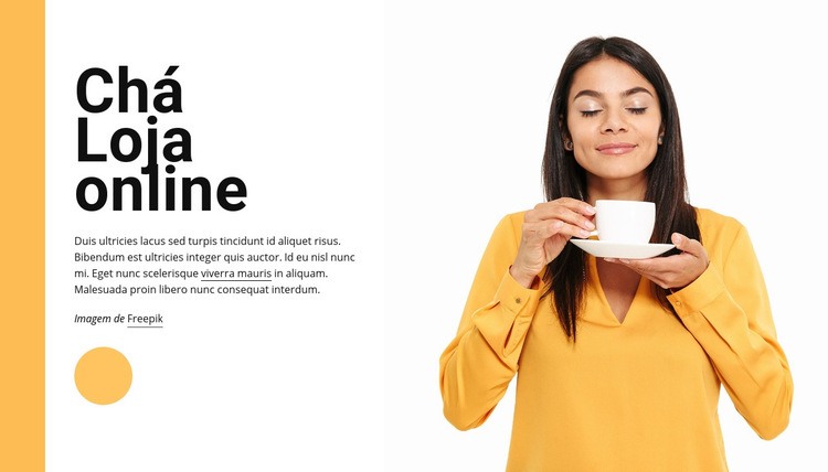 Loja de chá online Maquete do site