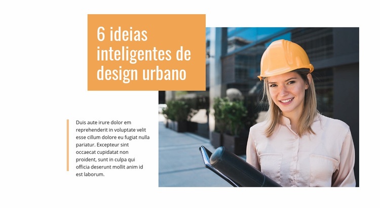 Ideias de design urbano Landing Page
