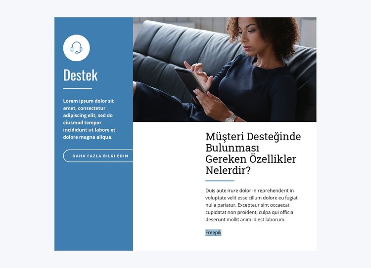 Canlı Sohbet Desteği Web Sitesi Şablonu