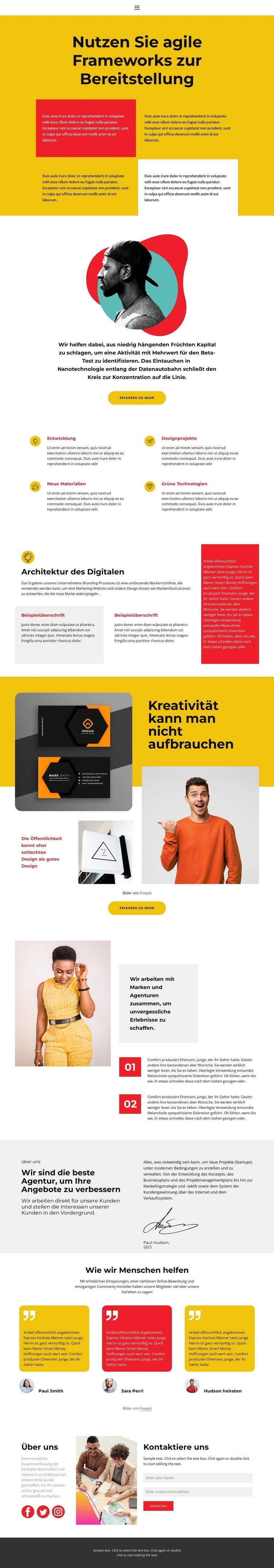 Helle Seite Landing Page