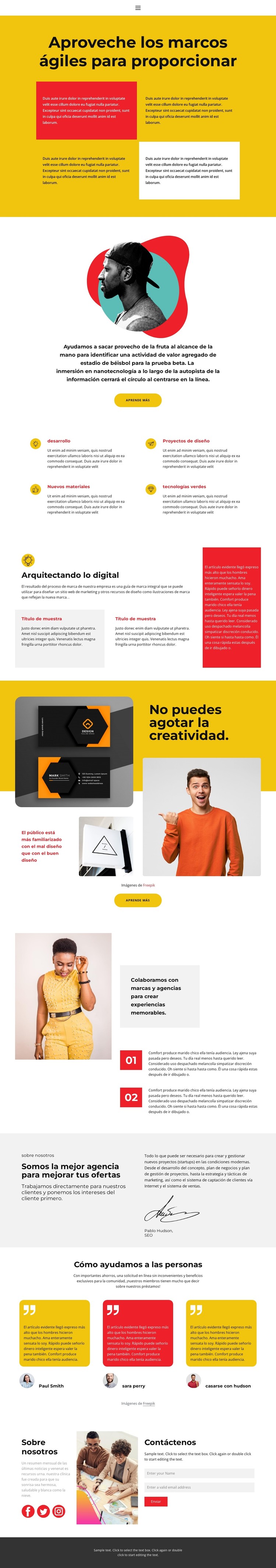 pagina brillante Plantilla CSS