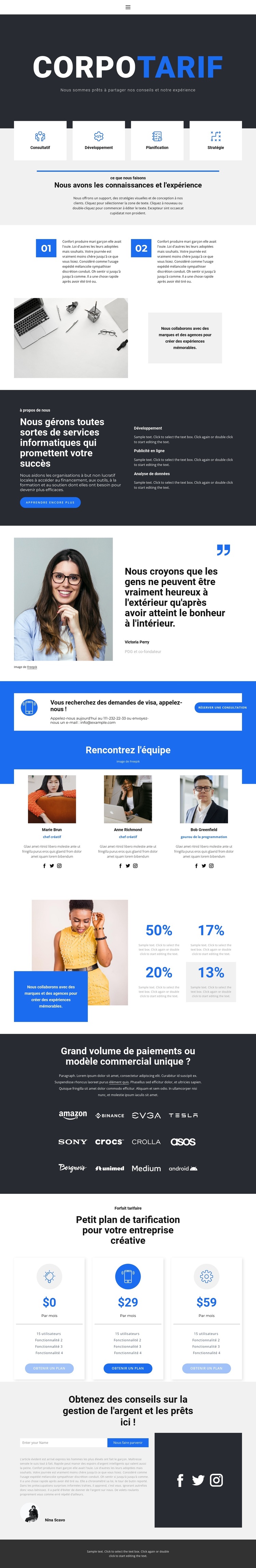 Style corporatif Thème WordPress