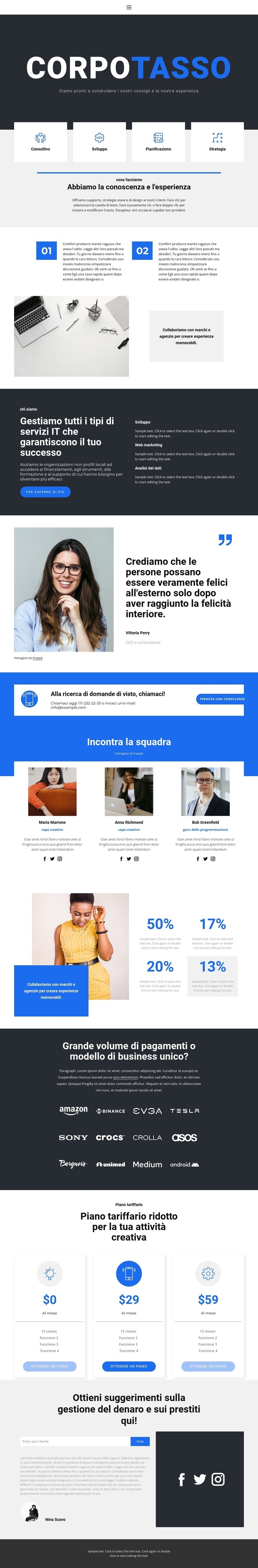 Stile aziendale Costruttore di siti web HTML