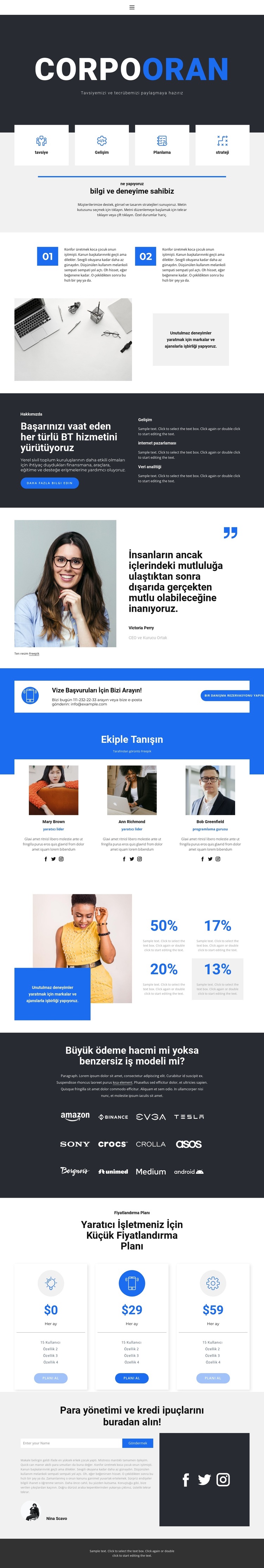 Kurumsal tarz Web Sitesi Şablonu