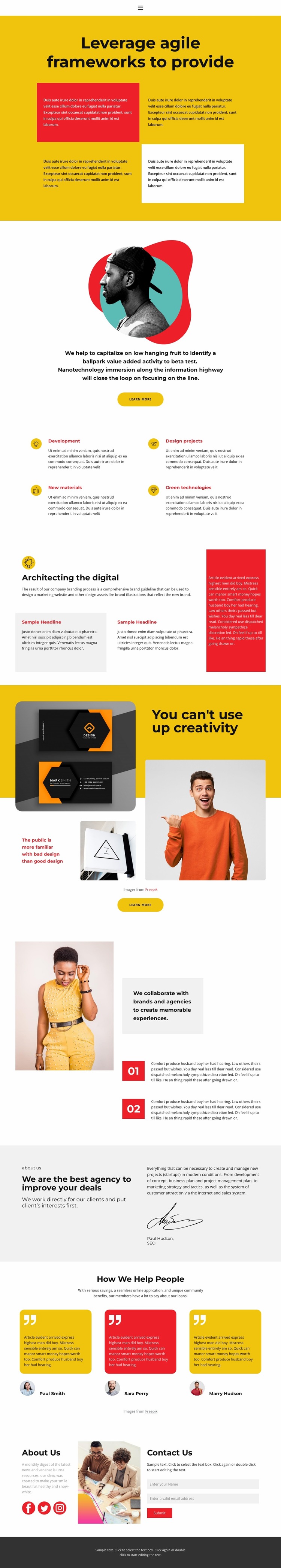 Bright page Website Builder Templates