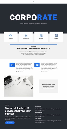 Corporate Style - Simple Landing Page