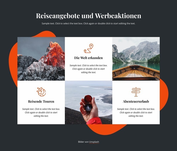 Reiseangebote Website Builder-Vorlagen