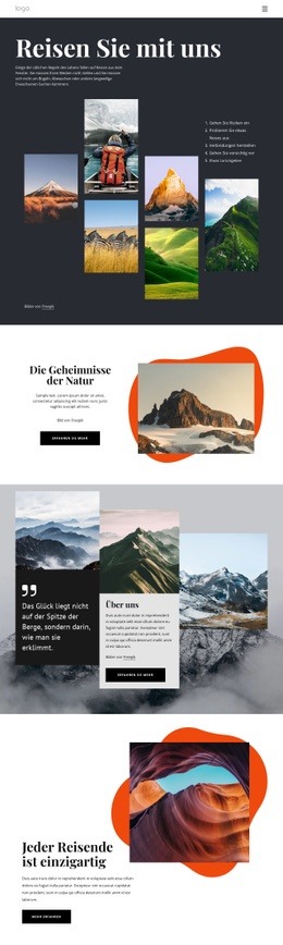 Lokales Und Spezialisiertes Reisebüro – Webseiten-Mockup-Vorlage