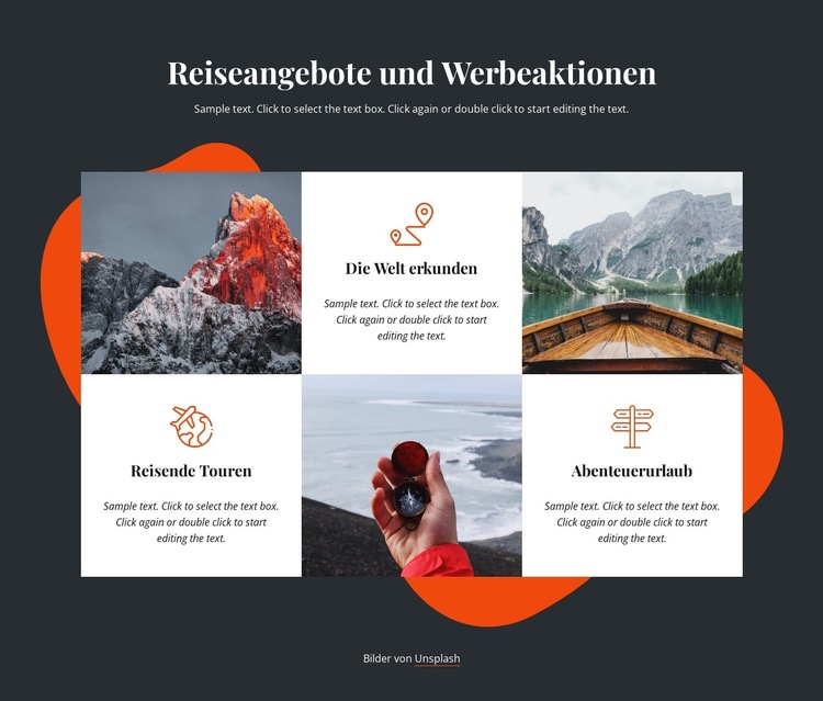 Reiseangebote Website-Vorlage