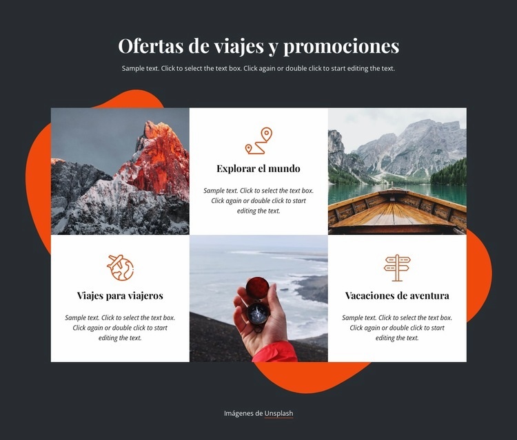 Ofertas de viaje Creador de sitios web HTML