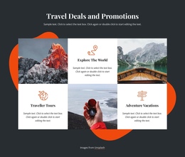 Travel Deals - Beautiful One Page Template