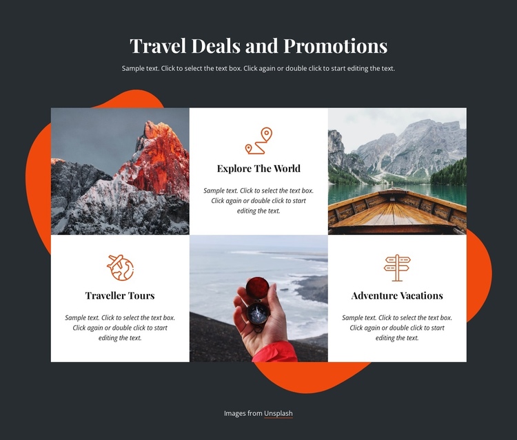 Travel deals One Page Template