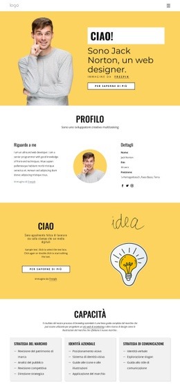 Sono Un Web Designer: Modello Di Modello Di Pagina Web