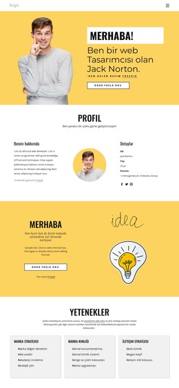 Ben Bir Web Tasarımcısıyım - HTML Web Sitesi Şablonu