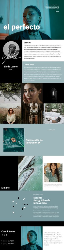 Creador De Sitios Web Exclusivo Para Currículum De Fotógrafo De Moda