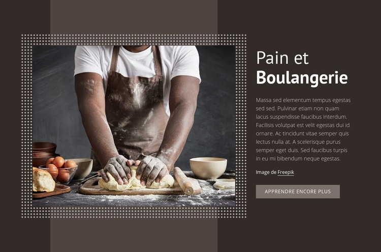 Pain et boulangerie Maquette de site Web