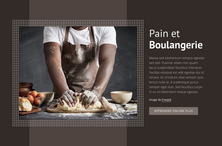 Pain et boulangerie Page de destination