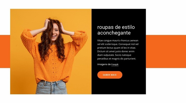 Aconchegante e roupas Landing Page